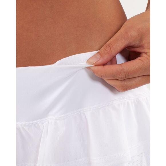 Lululemon Run Nothing to Hide Mini Micro Skort Skirt Shorts Tiered White Size 6 - Picture 5 of 16